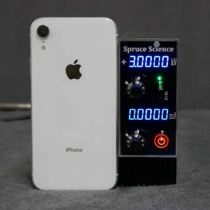 Lab Mate vs iPhone - High voltage power supply size comparison